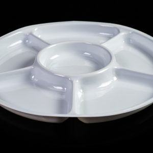 15 Inch Round Divider Dish White